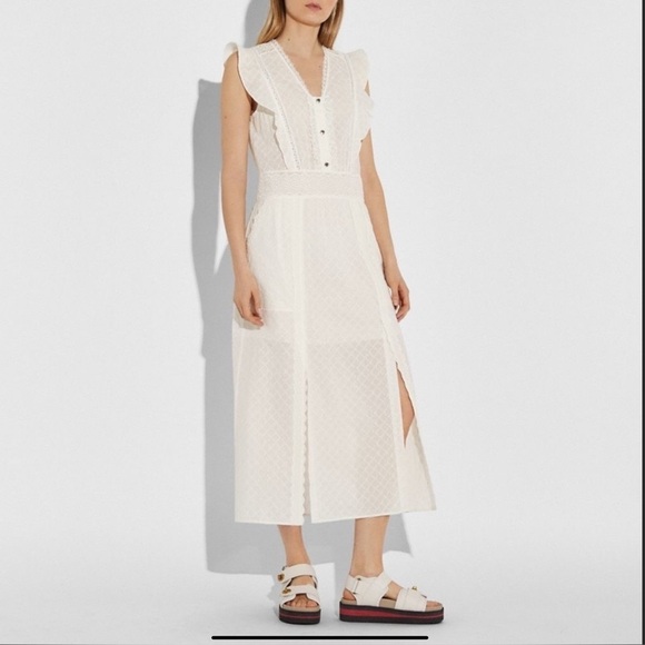 NWT COACH Broderie Anglaise Mini Dress SZ 4 - Picture 1 of 13
